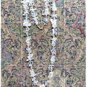 Vintage NAPIER frosted necklace with gold tone separator beads